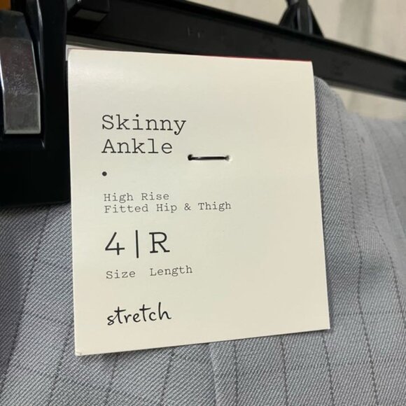 A New Day Women’s 4R Gray Check Side Zip Skinny Ankle Pants High Rise Career - Picture 6 of 10